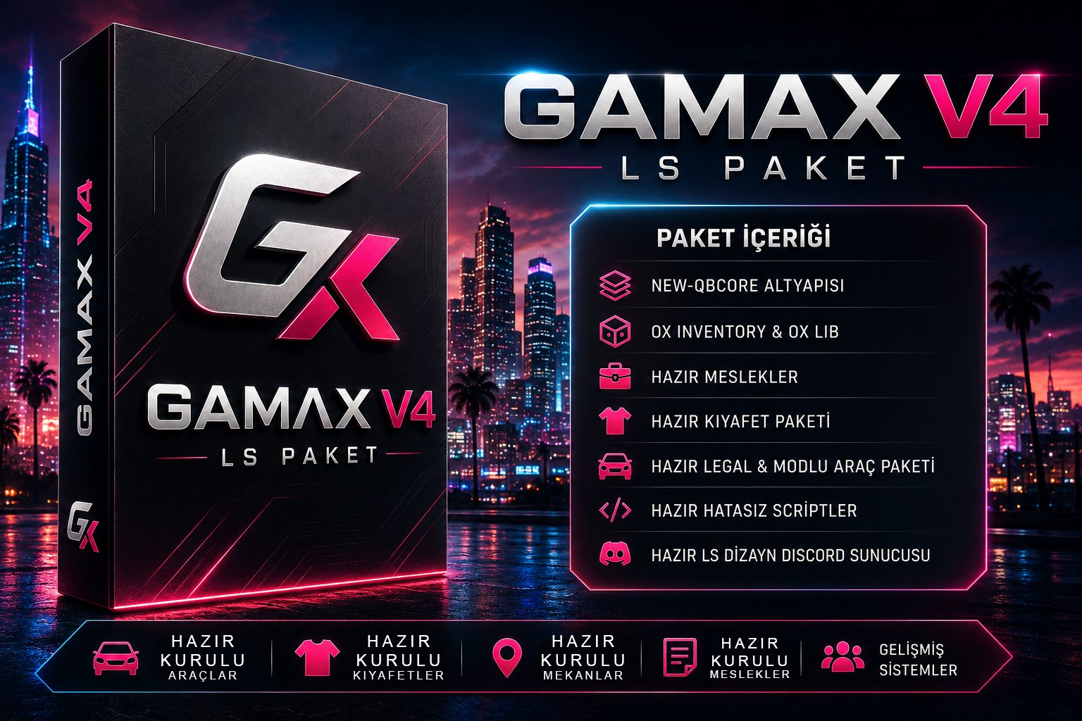 GamaX V4 LS Paket kutu görseli, Los Santos temalı